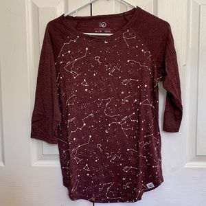 Ten Tree 3/4 sleeve tee with glow-in-the-dark design